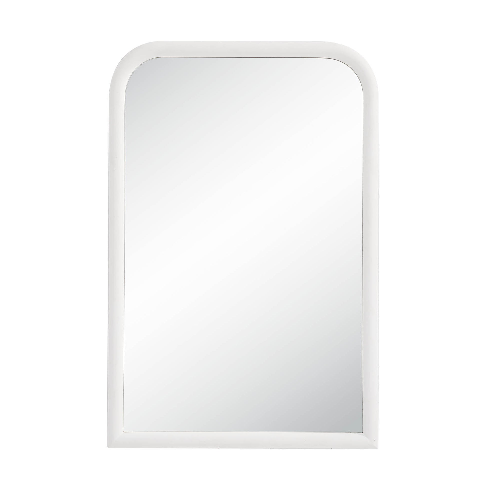 Colima 36" Tall Arch Wall Mirror, White-Mirror-DECOROLALA