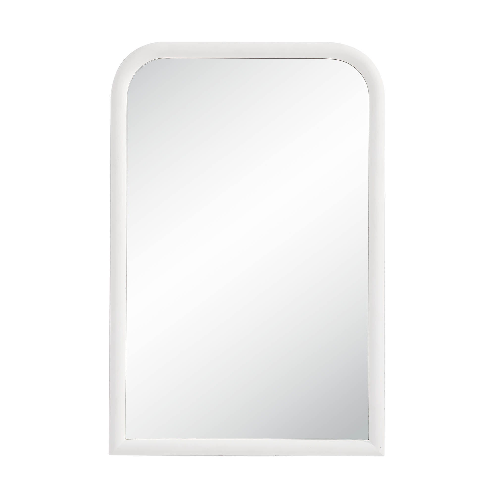 Colima 36" Tall Arch Wall Mirror, White-Mirror-DECOROLALA