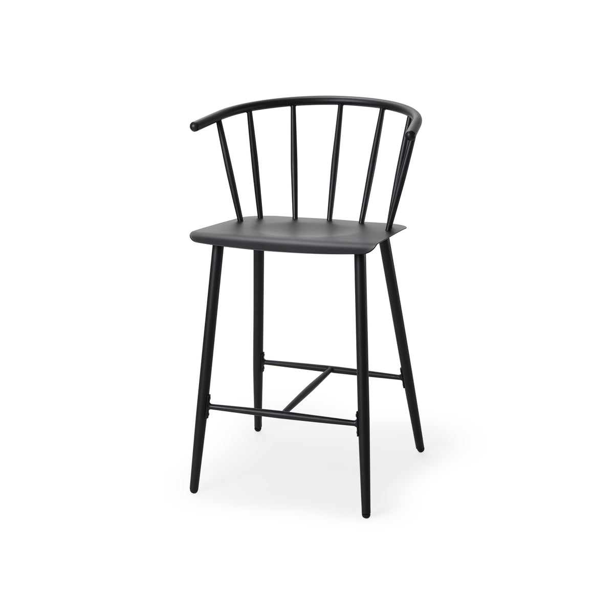 Colin Black Metal Counter Stool-Bar Stools-DECOROLALA
