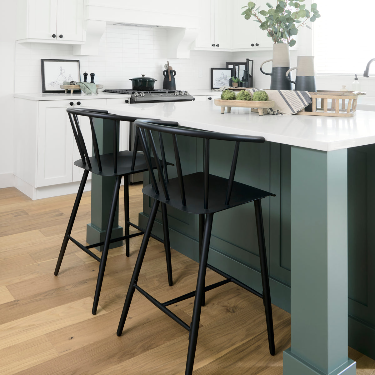 Colin Black Metal Counter Stool-Bar Stools-DECOROLALA