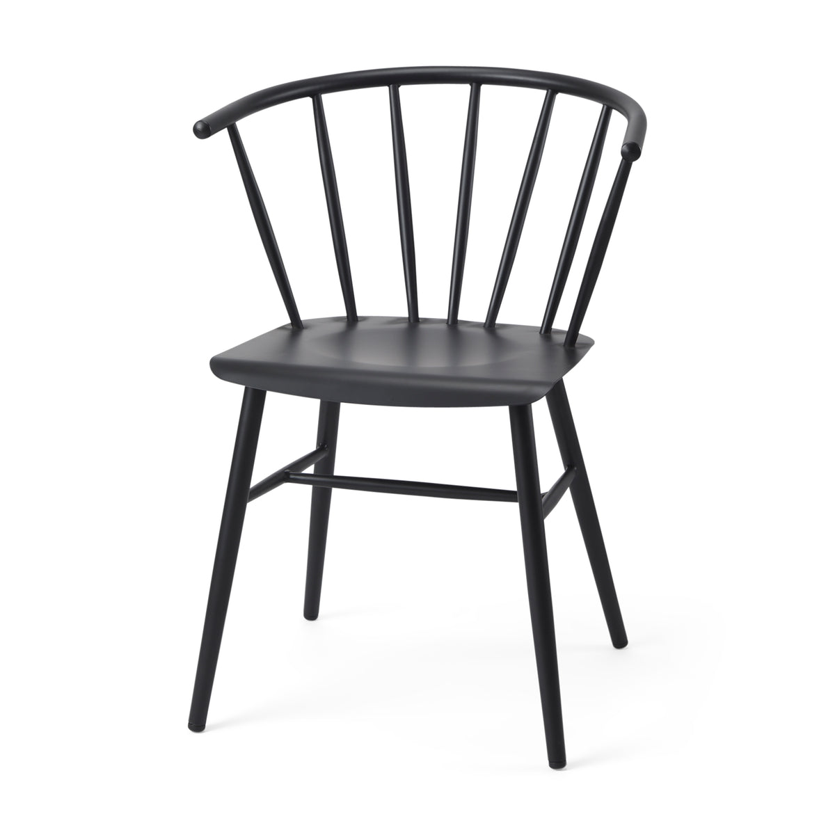Colin Curved Back Dining Side Chair | Black Metal-Dining Chairs-DECOROLALA