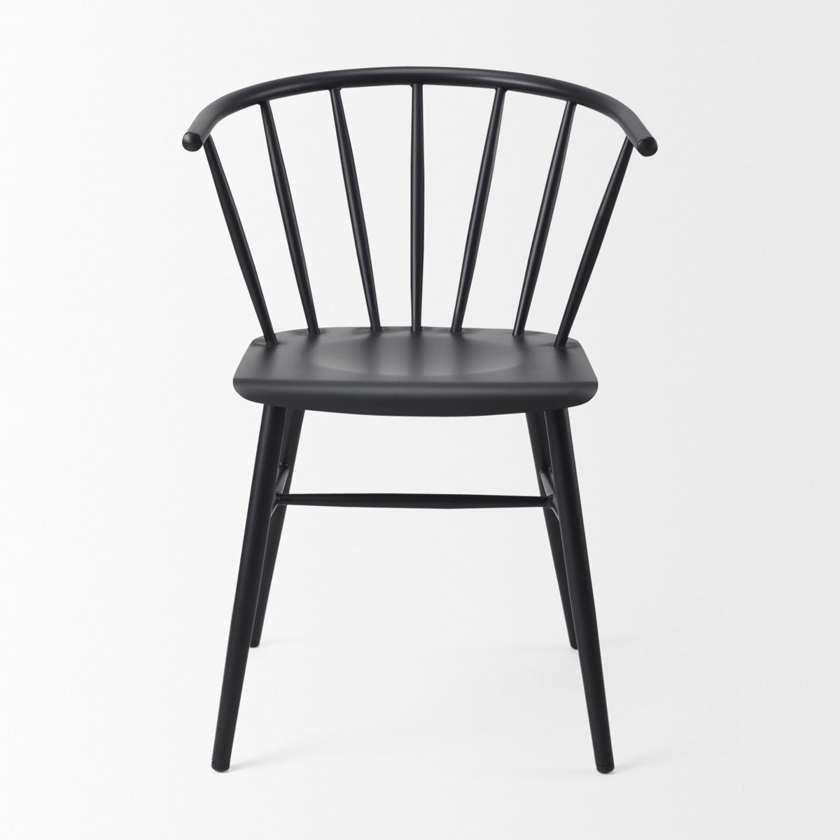 Colin Curved Back Dining Side Chair | Black Metal-Dining Chairs-DECOROLALA