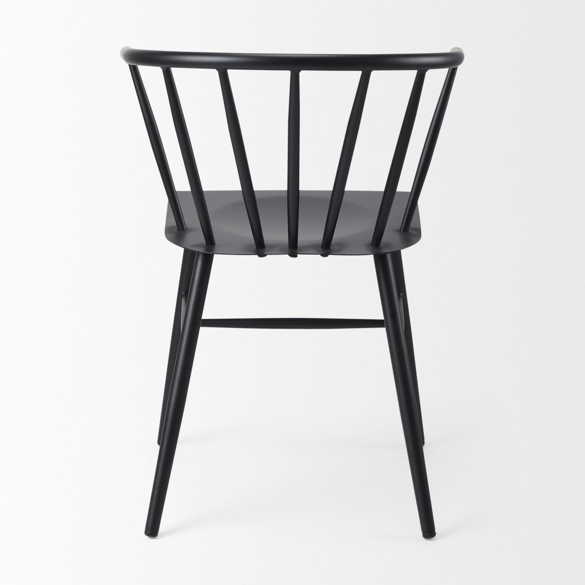 Colin Curved Back Dining Side Chair | Black Metal-Dining Chairs-DECOROLALA