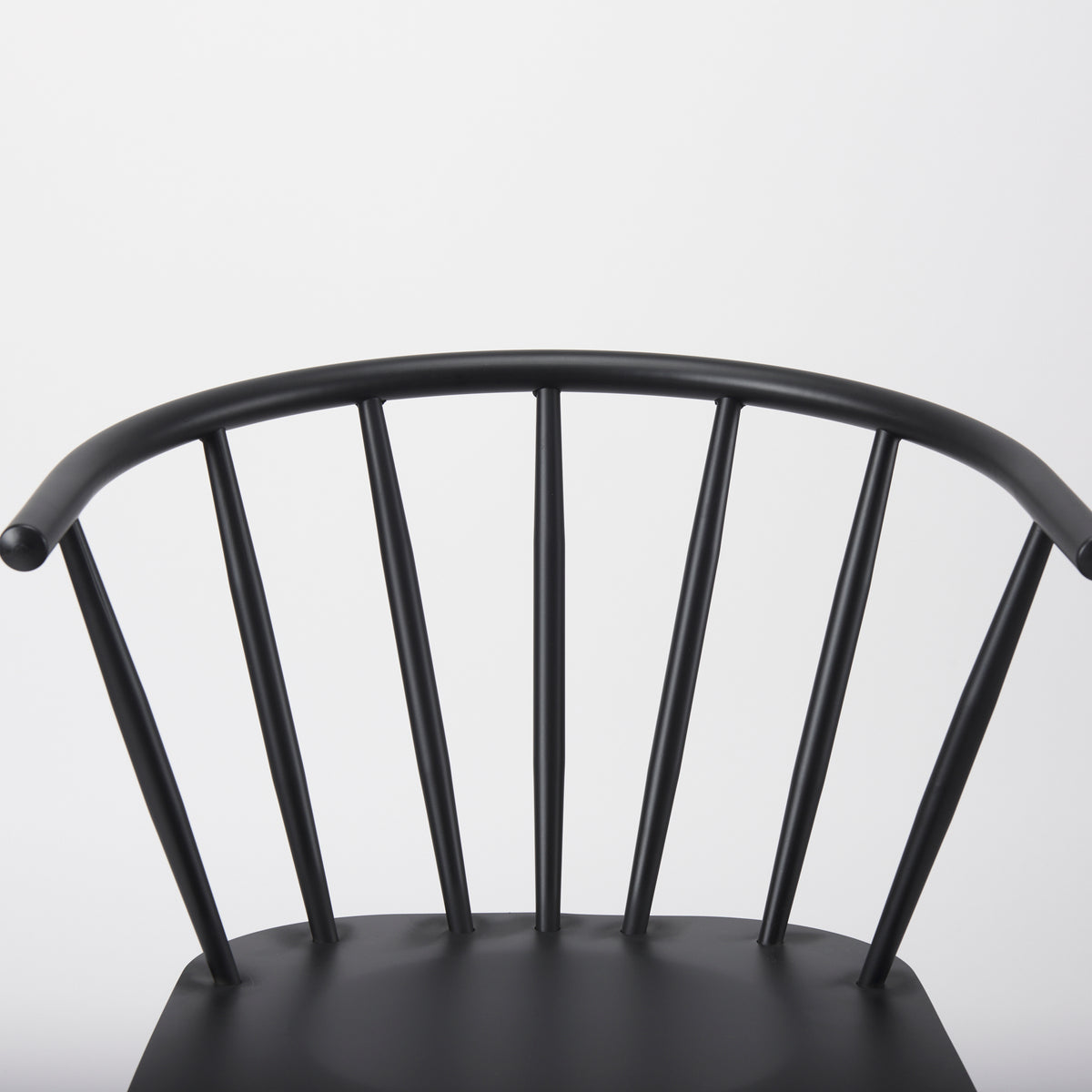 Colin Curved Back Dining Side Chair | Black Metal-Dining Chairs-DECOROLALA