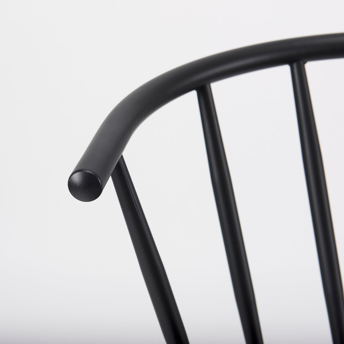Colin Curved Back Dining Side Chair | Black Metal-Dining Chairs-DECOROLALA