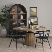 Colin Curved Back Dining Side Chair | Black Metal-Dining Chairs-DECOROLALA
