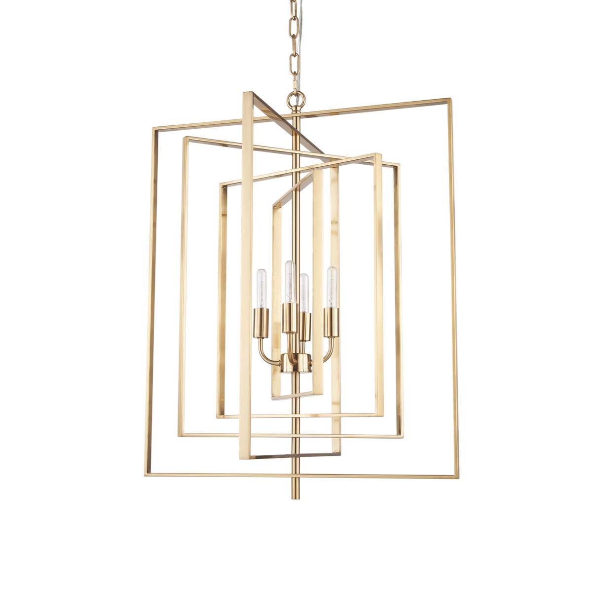 Colleen Antiqued Gold Metal 4-Light Chandelier-Chandeliers-DECOROLALA