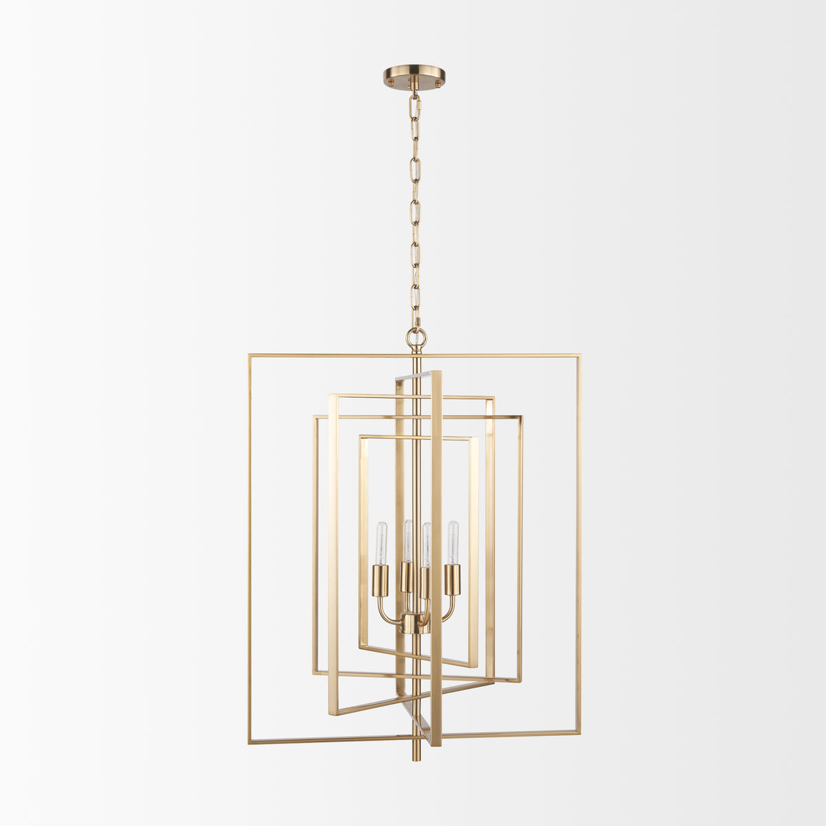 Colleen Antiqued Gold Metal 4-Light Chandelier-Chandeliers-DECOROLALA