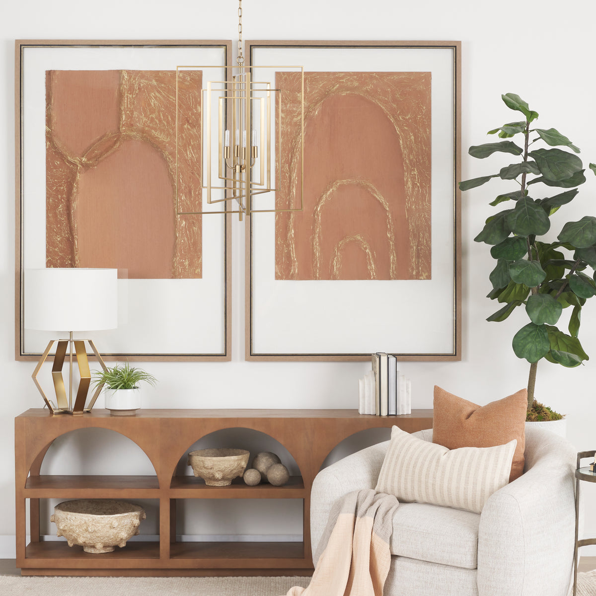 Colleen Antiqued Gold Metal 4-Light Chandelier-Chandeliers-DECOROLALA