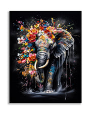 Colorful Elephant Canvas Wall Art 48x36 inches RGB Vanish-Wall Art-DECOROLALA