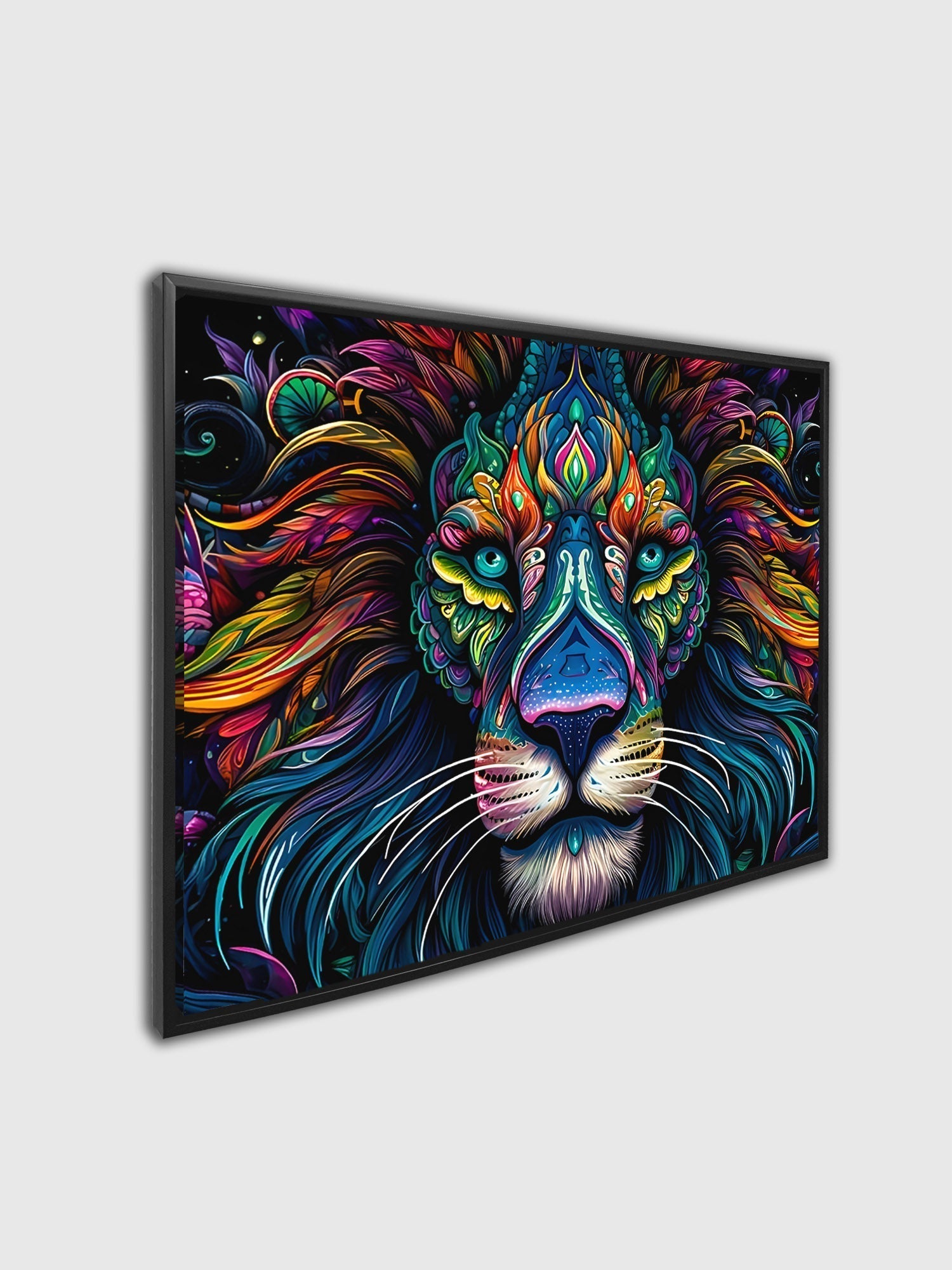 Colorful Lion Canvas Wall Art 48x36 Inch-Wall Art-DECOROLALA
