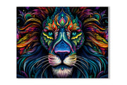 Colorful Lion Canvas Wall Art 48x36 Inch-Wall Art-DECOROLALA