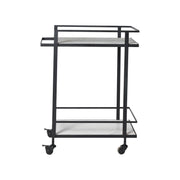 Colton Indoor Iron Bar Cart, Matte Black-Bar Cart-DECOROLALA