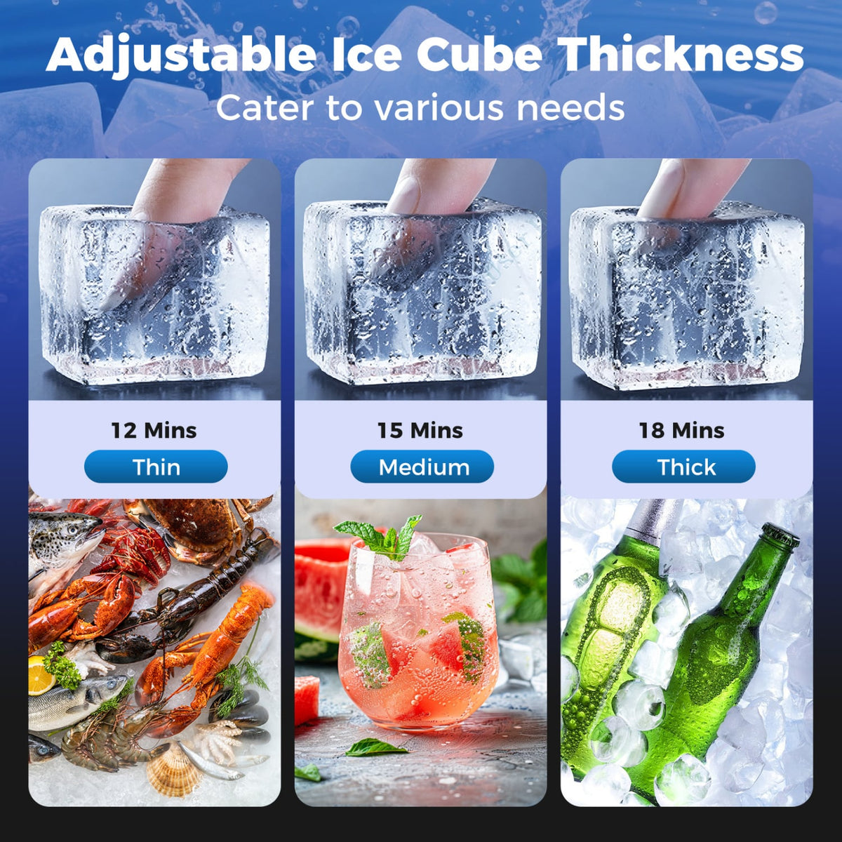 Commercial Ice Maker 110 lbs/24H Undercounter Ice Machine with 25 lbs Storage Capacity-Ice Makers-DECOROLALA