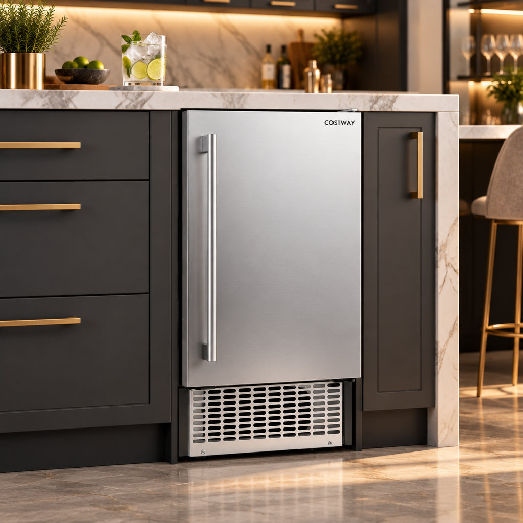 Commercial Under Counter Ice Maker, 90 lbs/Day, 25 lbs Capacity-Ice Makers-DECOROLALA