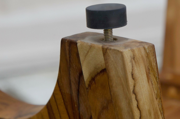 Compact Curvilinear Teak Shower Outdoor Bench With Shelf In Natural Finish-Shower Benches-DECOROLALA