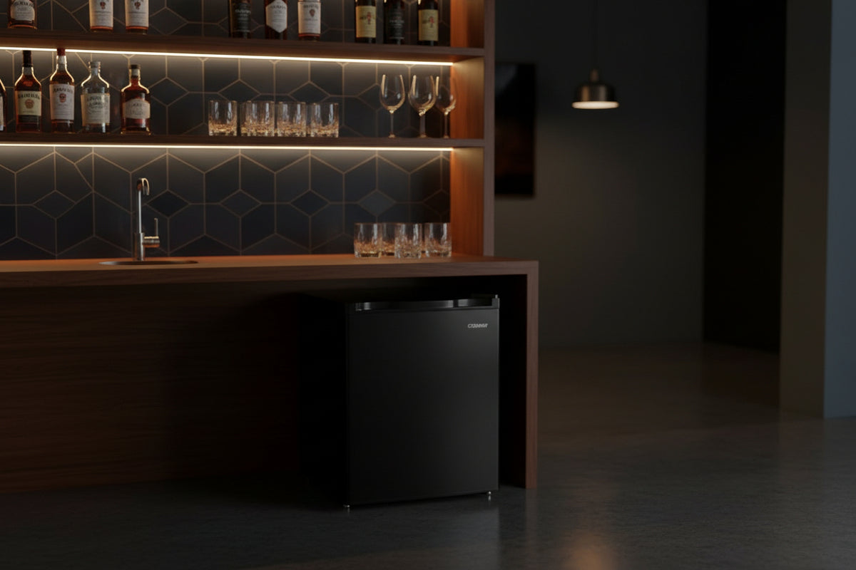 Compact Mini Fridge, 1.7 Cu. Ft. with 7-Level Thermostat - Black-Refrigerators-DECOROLALA