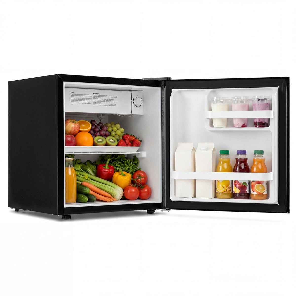 Compact Mini Fridge with 7-Level Adjustable Thermostat-Silver-Refrigerators-DECOROLALA