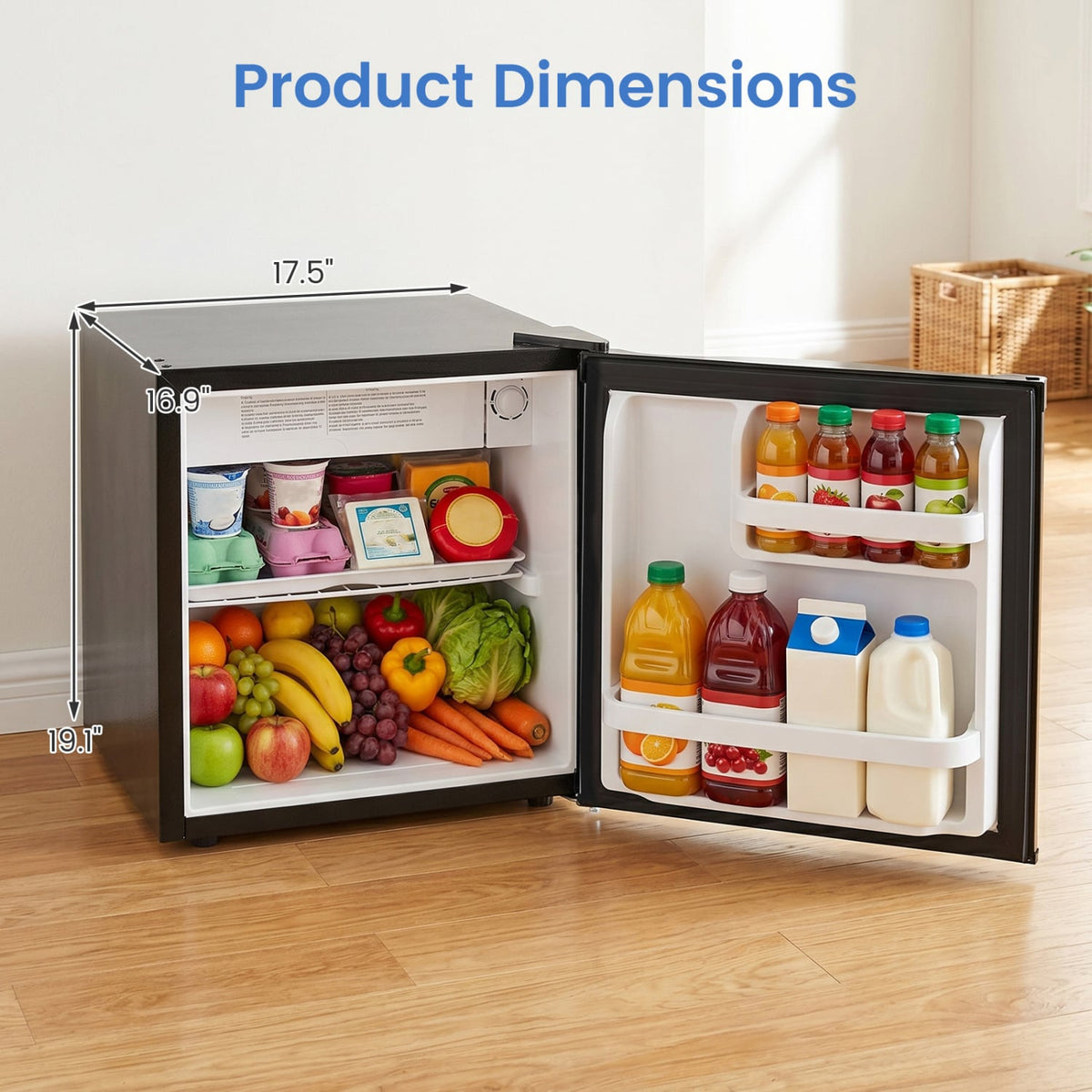 Compact Mini Fridge with 7-Level Adjustable Thermostat-Silver-Refrigerators-DECOROLALA