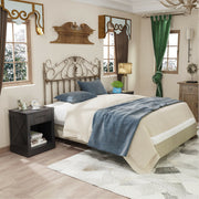 Compact Nightstand with Drawer and Shelf-Black-Nightstands-DECOROLALA