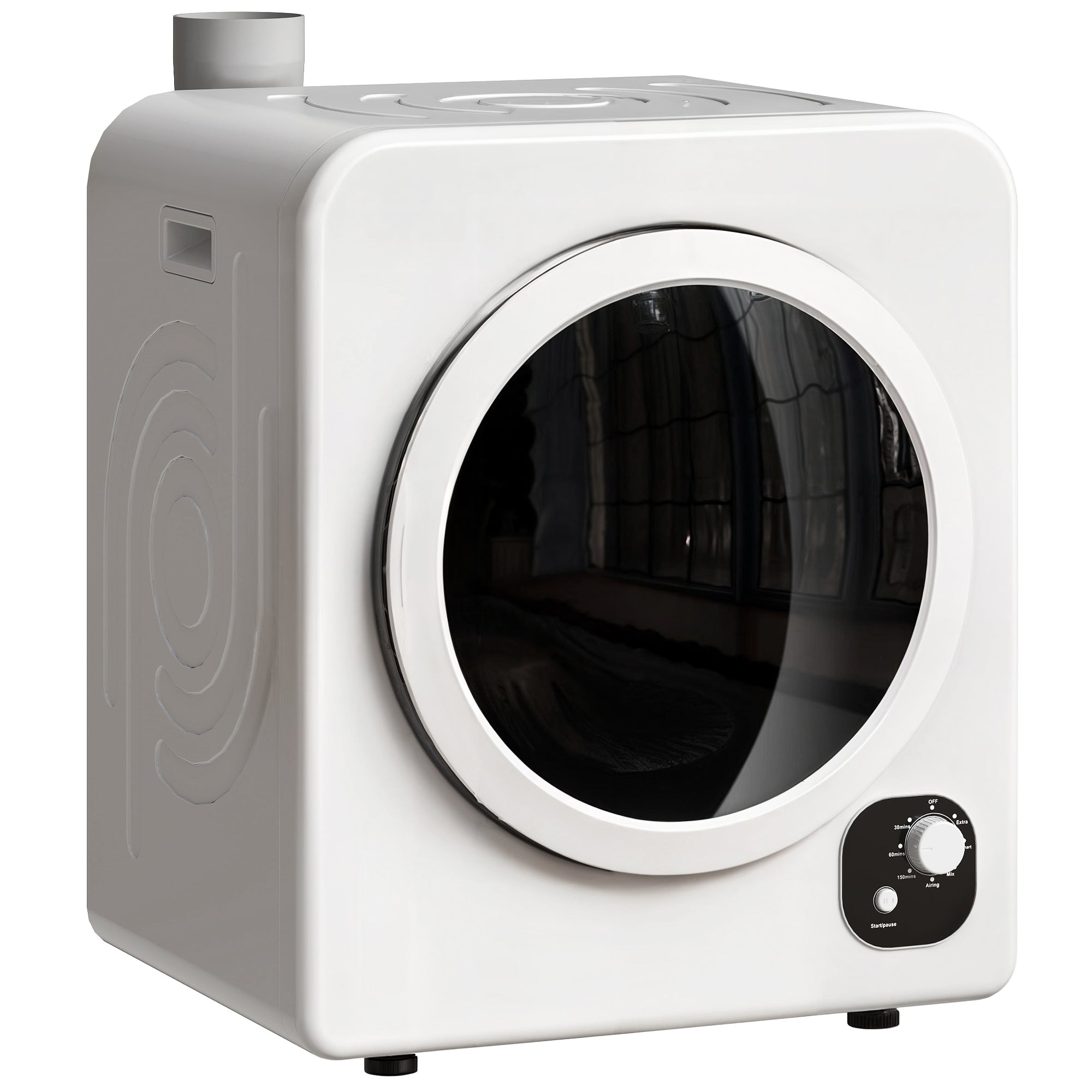 Compact Portable Laundry Dryer - 1300W 13lb White-DECOROLALA