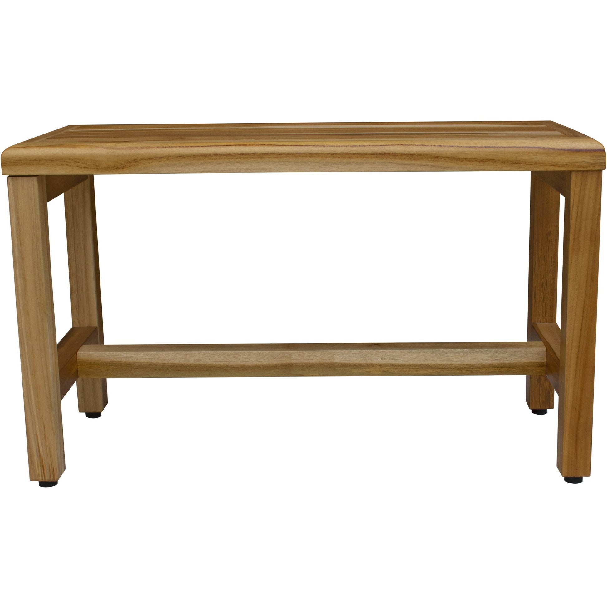 Compact Rectangular Teak Shower Outdoor Bench In Natural Finish-Shower Benches-DECOROLALA