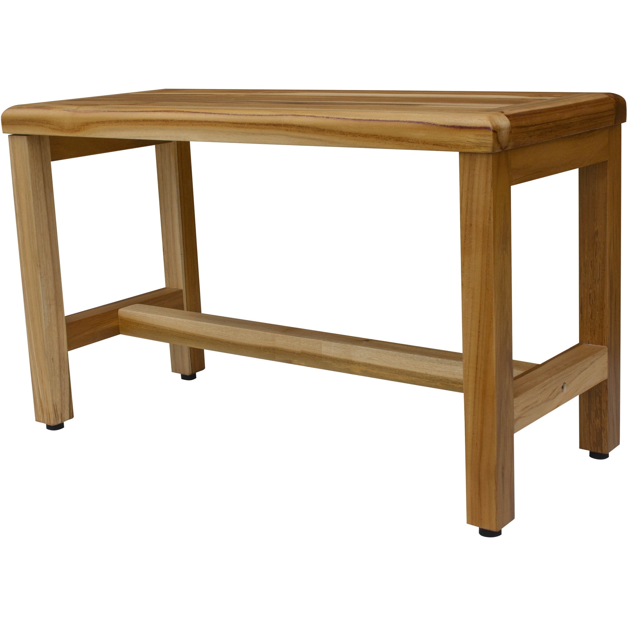 Compact Rectangular Teak Shower Outdoor Bench In Natural Finish-Shower Benches-DECOROLALA
