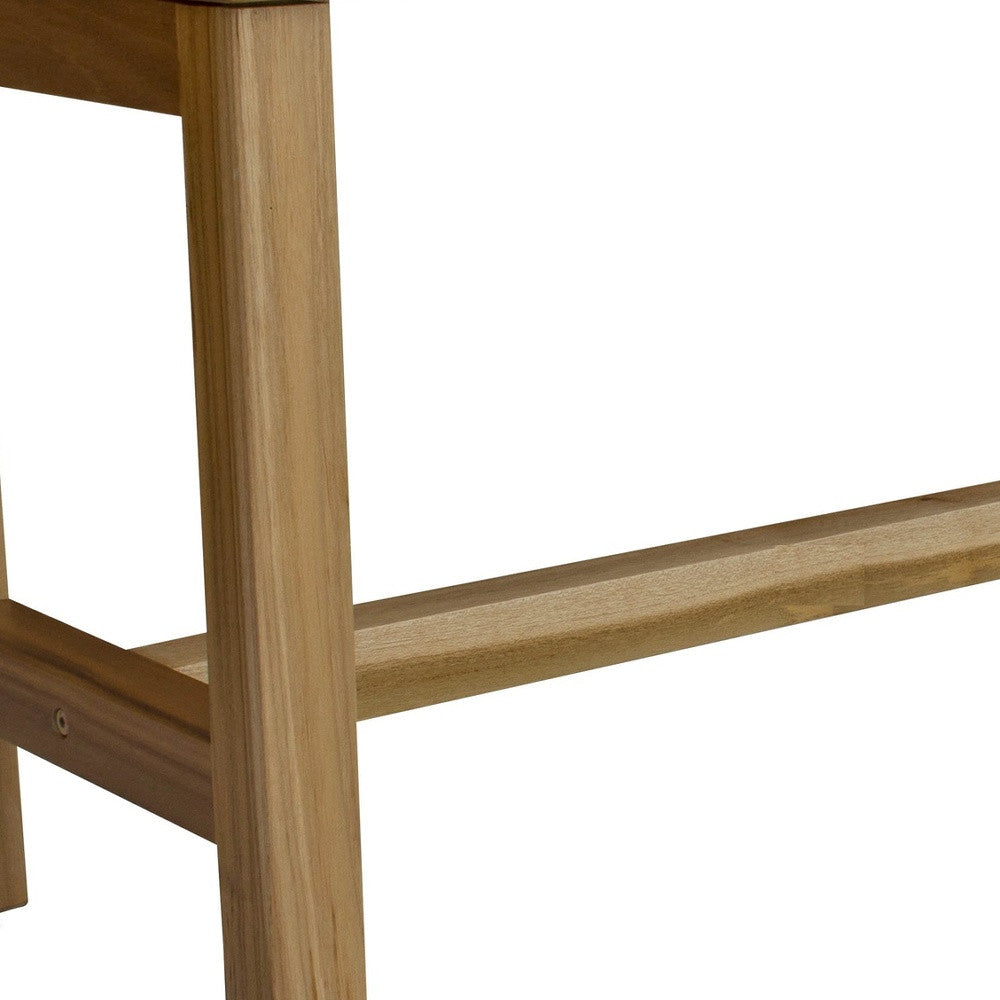 Compact Rectangular Teak Shower Outdoor Bench In Natural Finish-Shower Benches-DECOROLALA