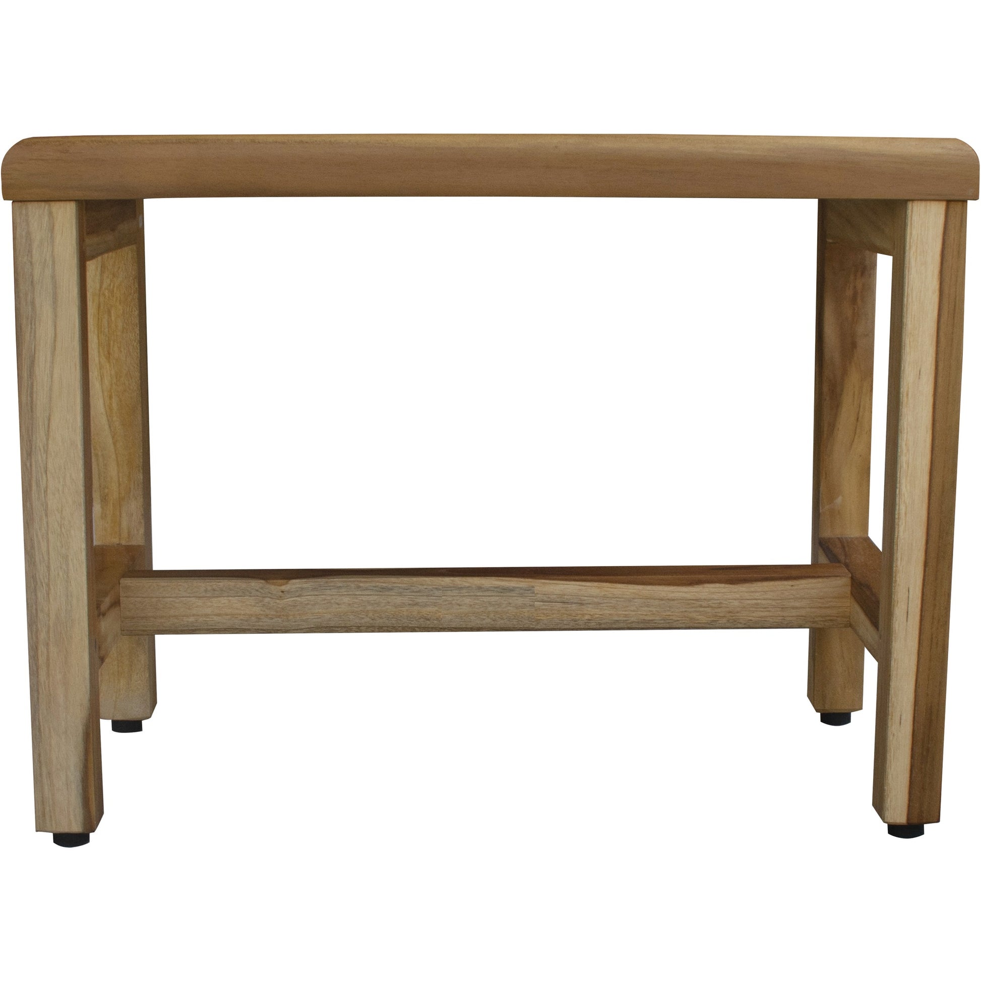 Compact Rectangular Teak Shower Outdoor Bench With Shelf In Natural Finish-Shower Benches-DECOROLALA