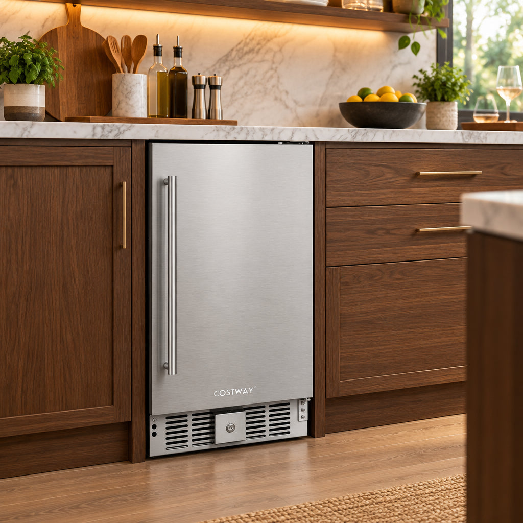 Compact Refrigerator 2.9 Cu. Ft. - Stainless Steel Door, Silver-Refrigerators-DECOROLALA