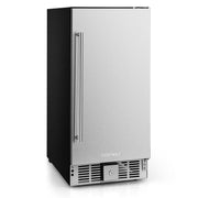 Compact Refrigerator with Adjustable Thermostat and Stainless Steel Door-Silver-Refrigerators-DECOROLALA