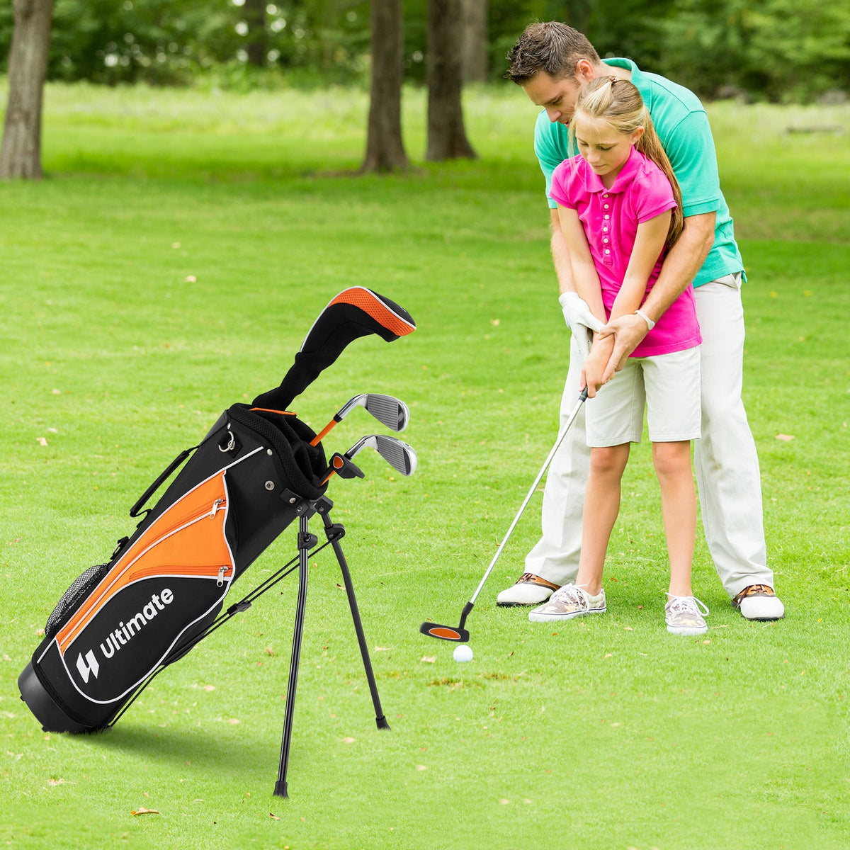 Complete Golf Club Set for Children Age 11-13-Orange-Golf-DECOROLALA