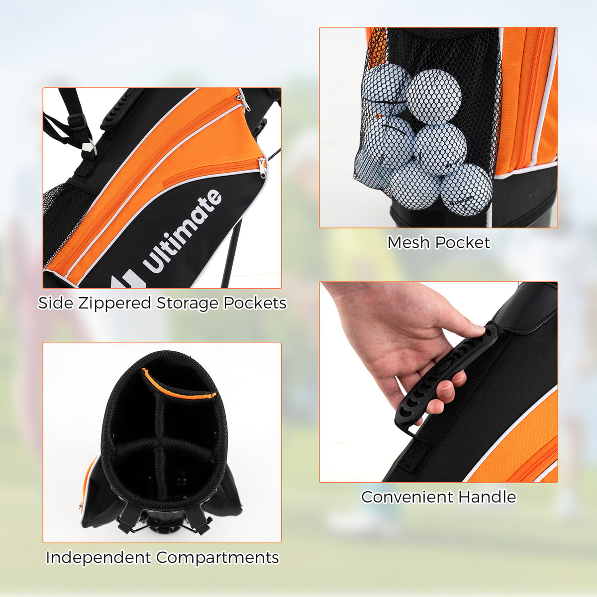 Complete Golf Club Set for Children Age 11-13-Orange-Golf-DECOROLALA