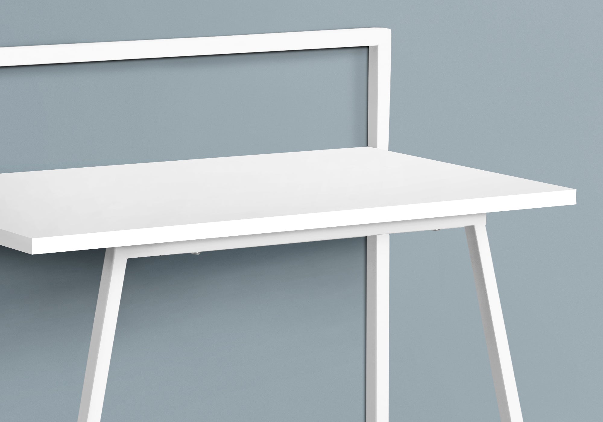 Computer Desk 30"L White Laminate Metal Base-Computer Desk-DECOROLALA