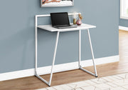 Computer Desk 30"L White Laminate Metal Base-Computer Desk-DECOROLALA