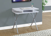 Computer Desk 31"L White Laminate Metal Base-Computer Desk-DECOROLALA