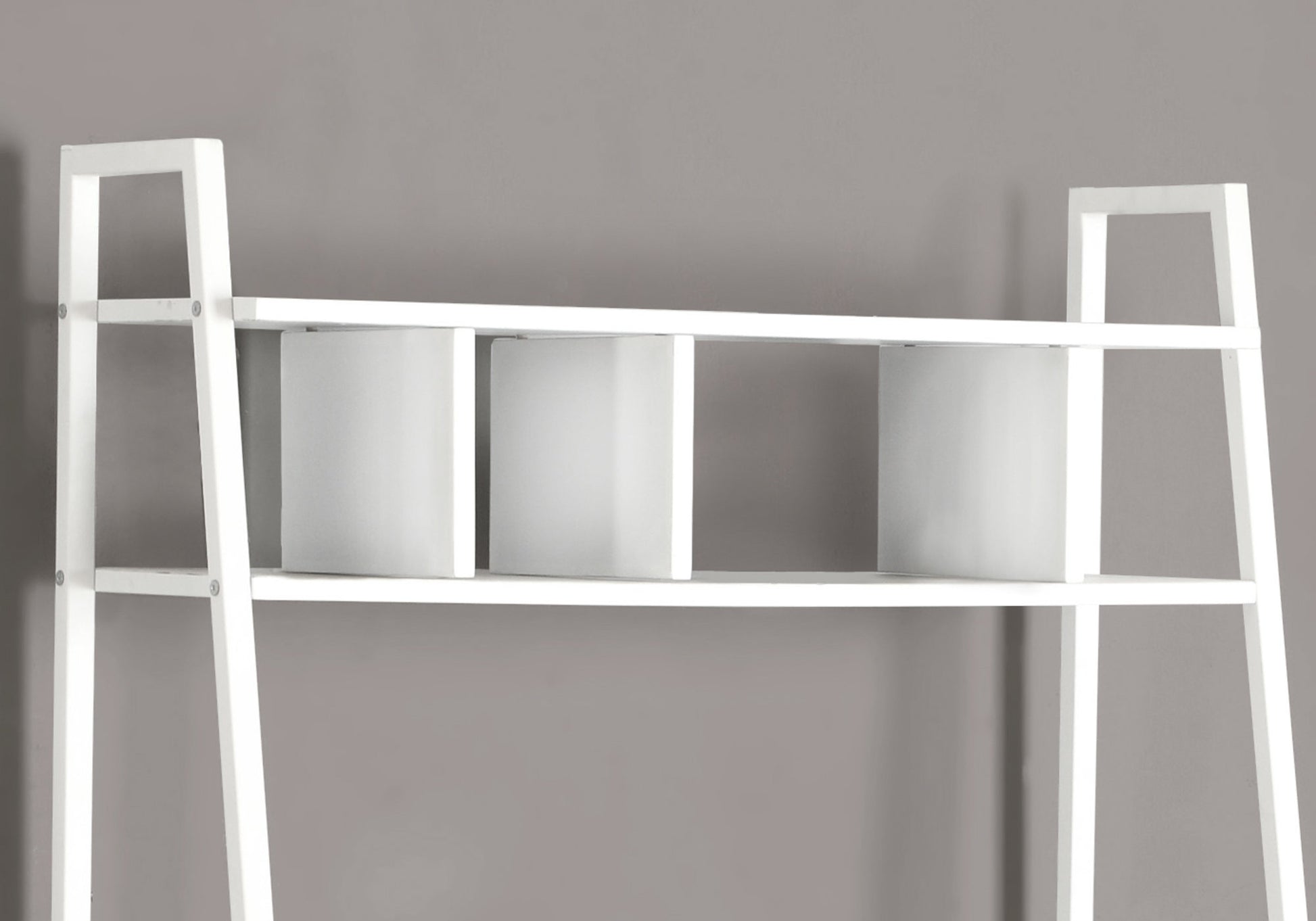 Computer Desk 32"L White Laminate with Shelves-Computer Desk-DECOROLALA