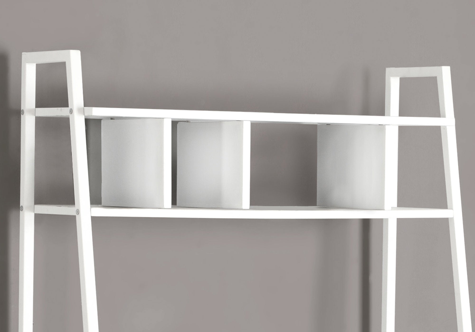 Computer Desk 32"L White Laminate with Shelves-Computer Desk-DECOROLALA