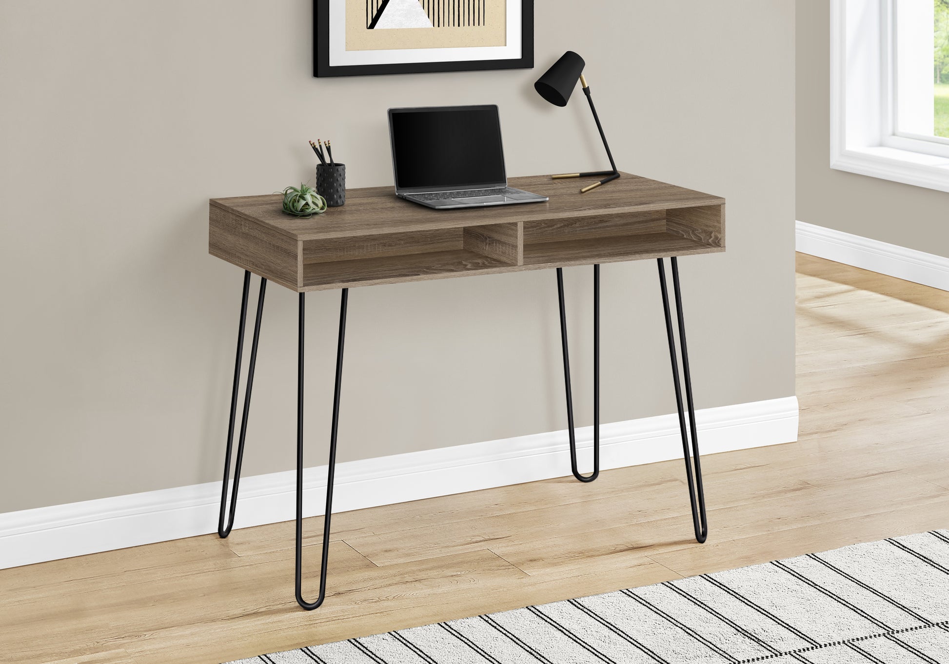 Computer Desk 40" White with Storage Cubbies-Computer Desk-DECOROLALA
