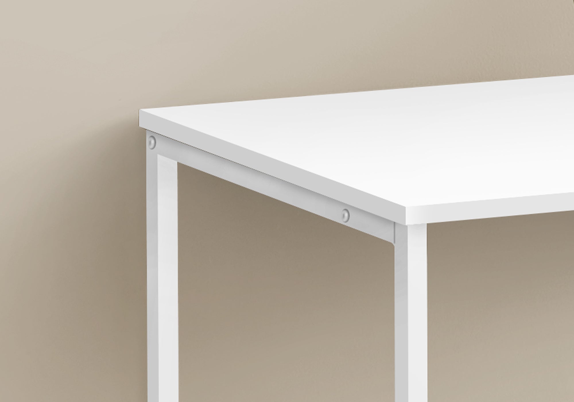 Computer Desk - 40"L / White / White Metal-Computer Desk-DECOROLALA
