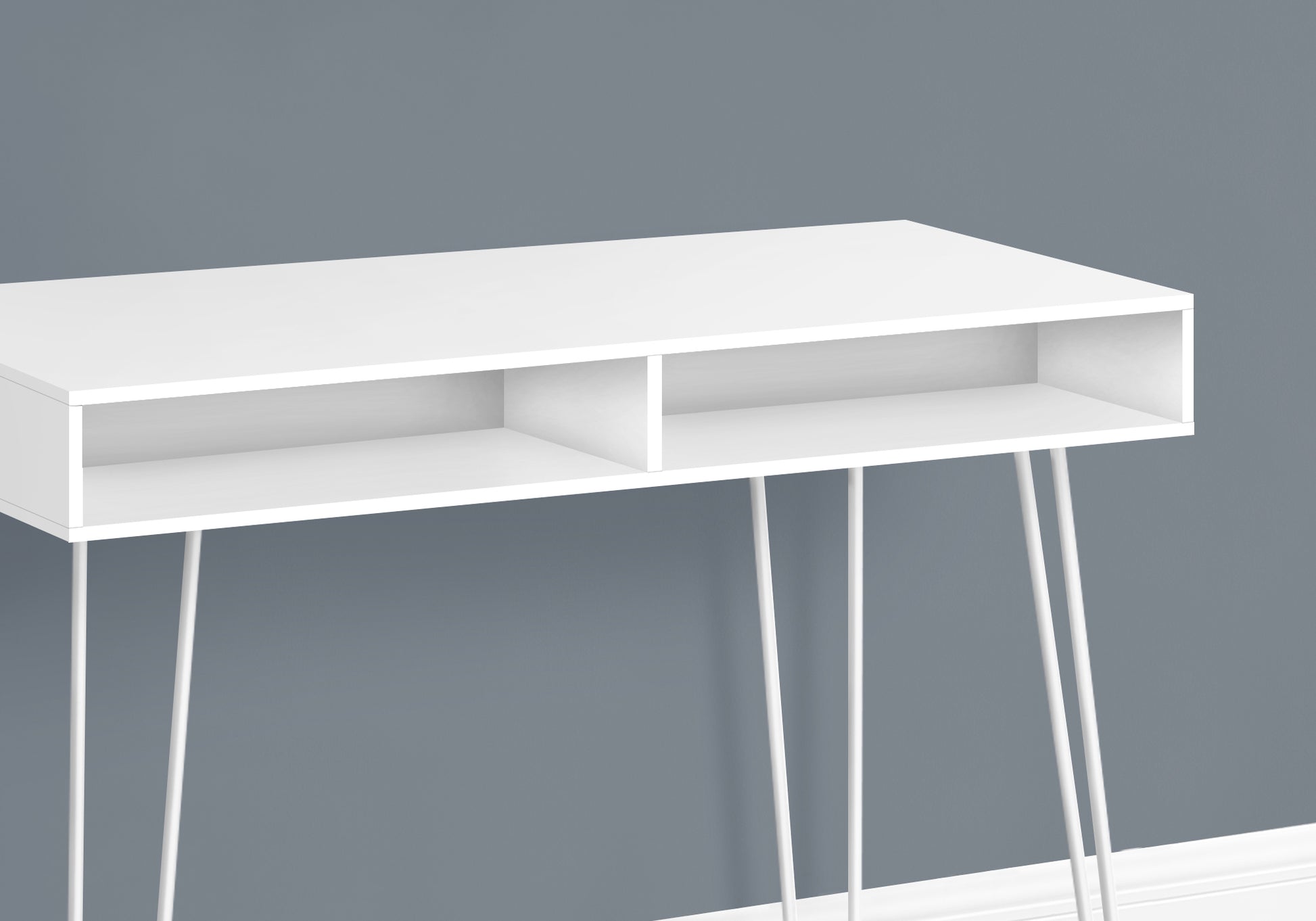 Computer Desk - 40"L / White / White Metal-Computer Desk-DECOROLALA