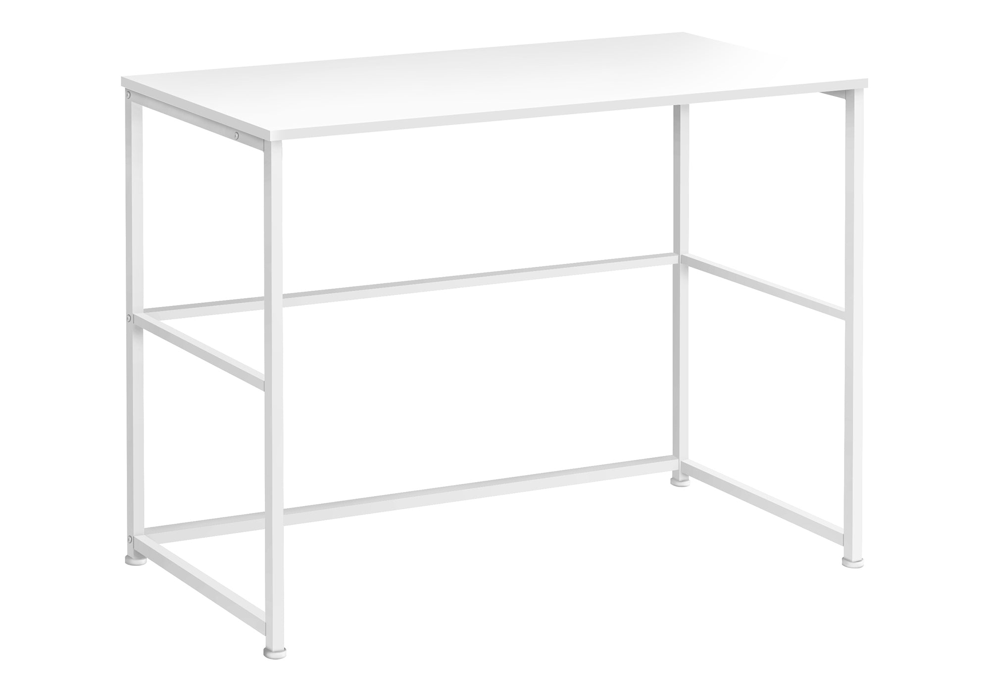 Computer Desk - 40"L / White / White Metal-Computer Desk-DECOROLALA