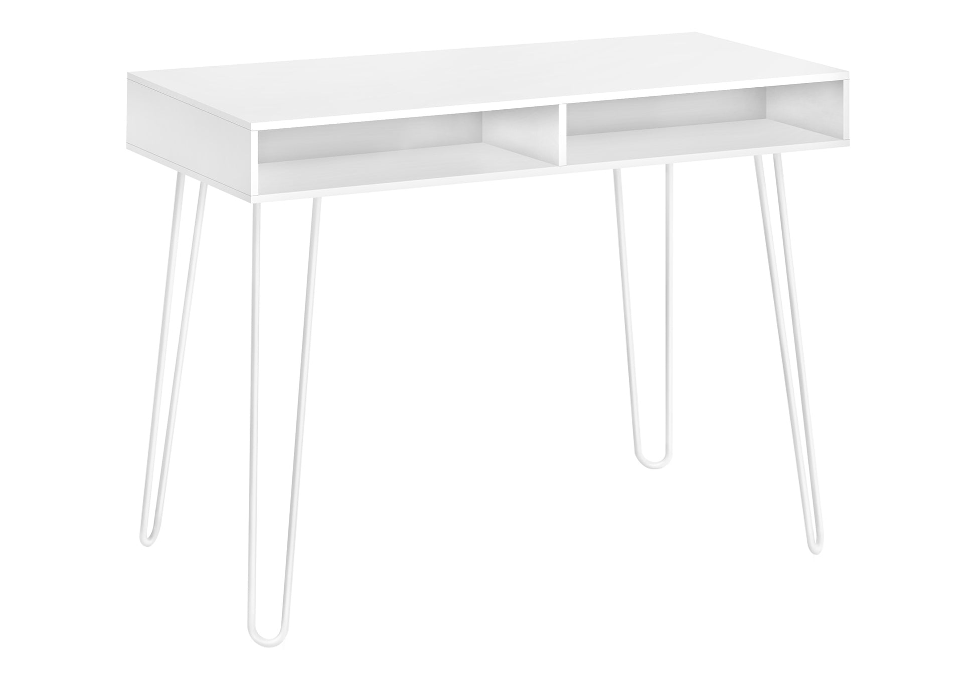 Computer Desk - 40"L / White / White Metal-Computer Desk-DECOROLALA