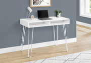 Computer Desk - 40"L / White / White Metal-Computer Desk-DECOROLALA