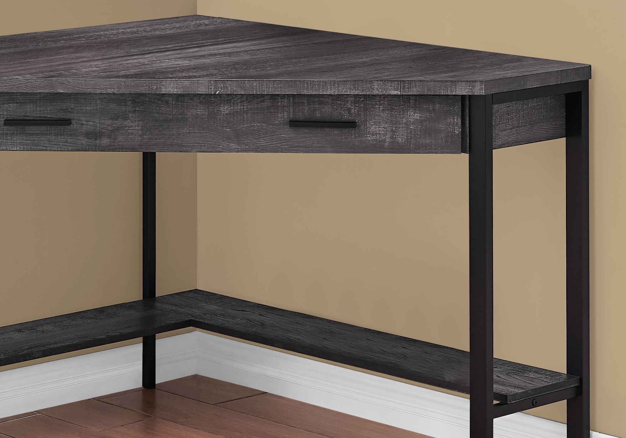 Computer Desk 42"L Corner White with Storage-Computer Desk-DECOROLALA