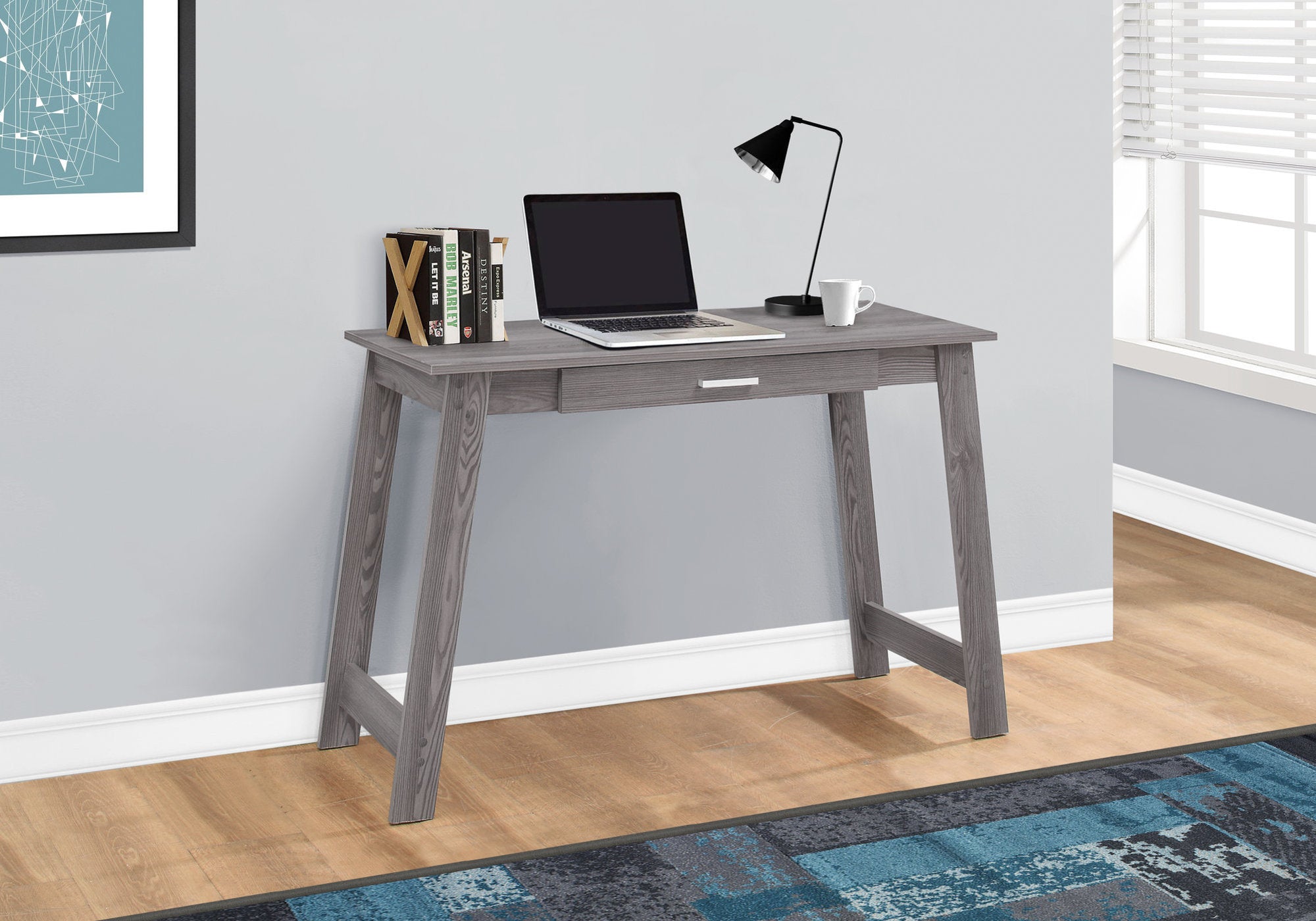Computer Desk 42"L Espresso with Storage Drawer-Office Chair-DECOROLALA