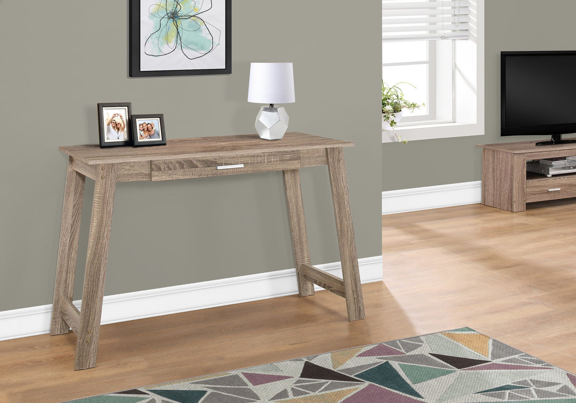 Computer Desk 42"L Espresso with Storage Drawer-Office Chair-DECOROLALA