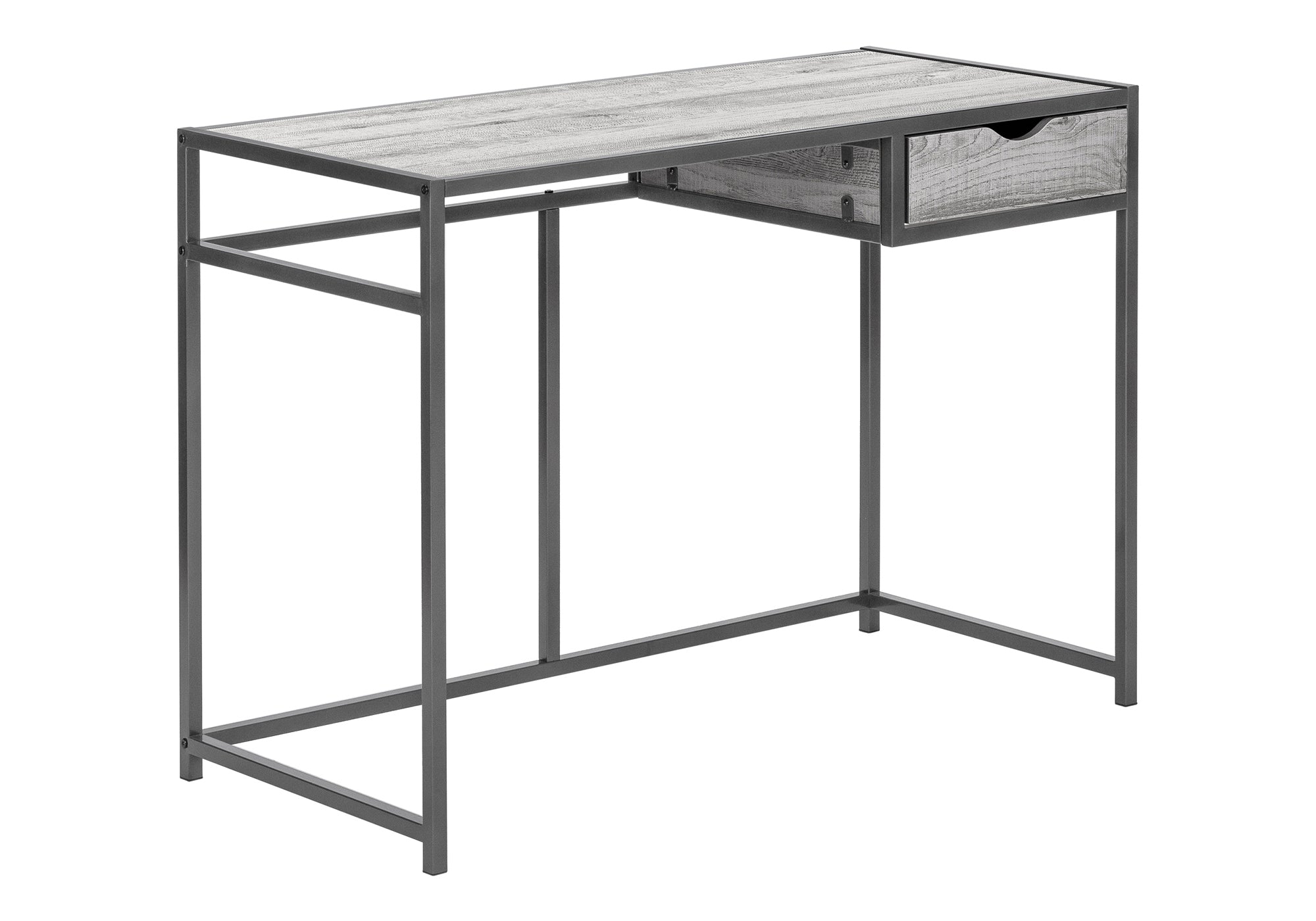 Computer Desk - 42"L / Grey / Dark Grey Metal-Computer Desk-DECOROLALA