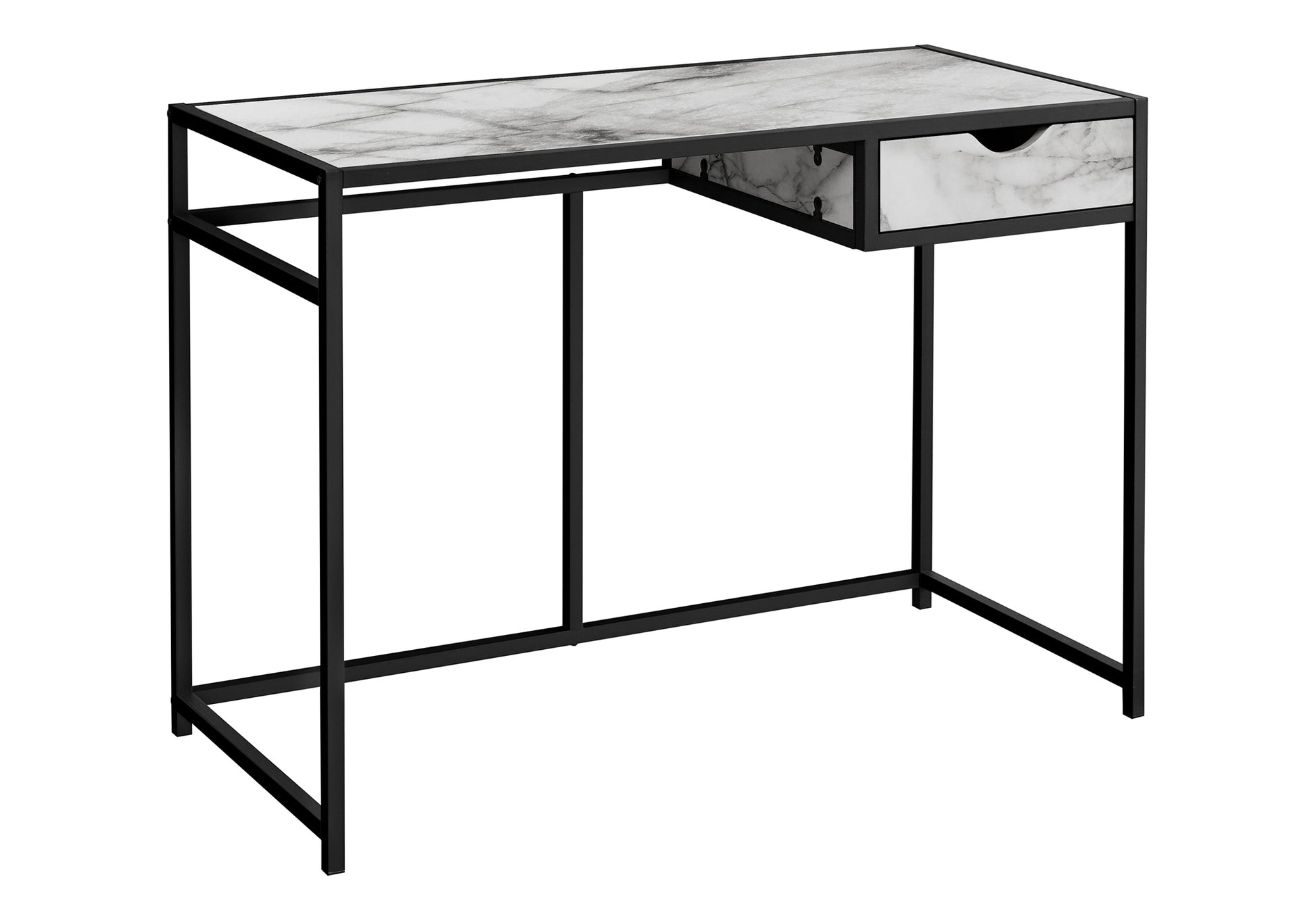 Computer Desk - 42"L / Grey / Dark Grey Metal-Computer Desk-DECOROLALA
