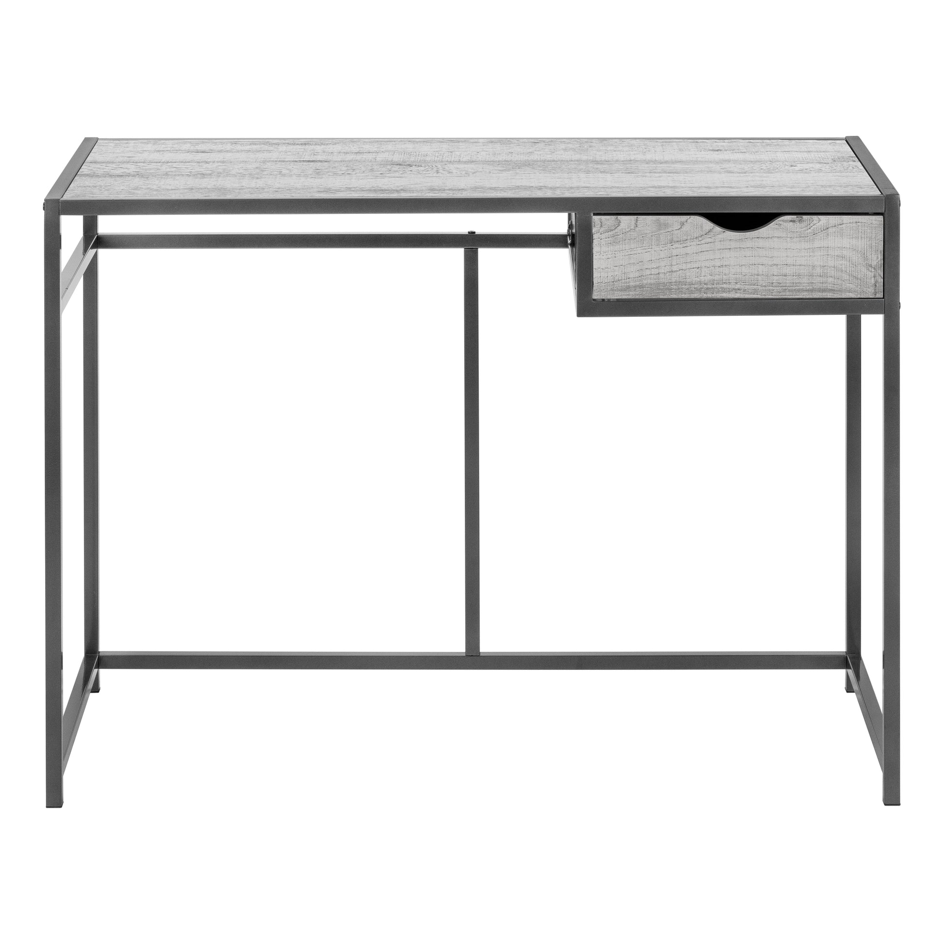 Computer Desk - 42"L / Grey / Dark Grey Metal-Computer Desk-DECOROLALA